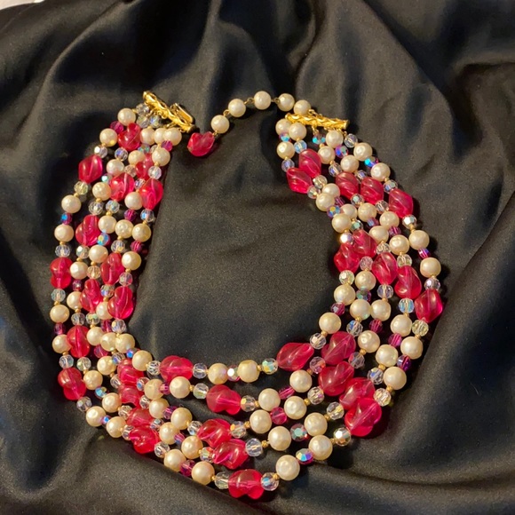 Hattie Carnegie Jewelry - Vintage Hattie Carnegie 5 strand necklace